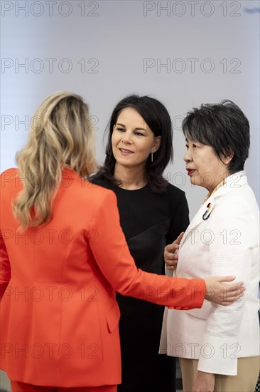 Melanie Joly, Foreign Minister of Canada, Annalena Baerbock (Alliance 90/The Greens), Federal Foreign Minister, and Yoko Kamikawa, Foreign Minister of Japan, photographed during the meeting of the G7 Foreign Ministers in Capri, 18 April 2024. Photographed on behalf of the Federal Foreign Office