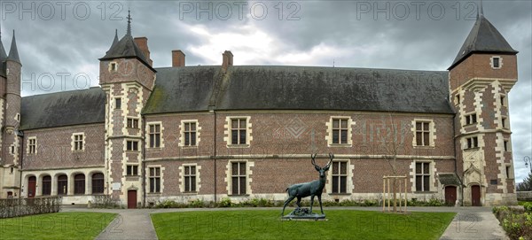 Gien. The castle built from 1482 for Anne de France and Pierre II de Beaujeu, hunting museum, Loiret department, Centre-Val de Loire. France
