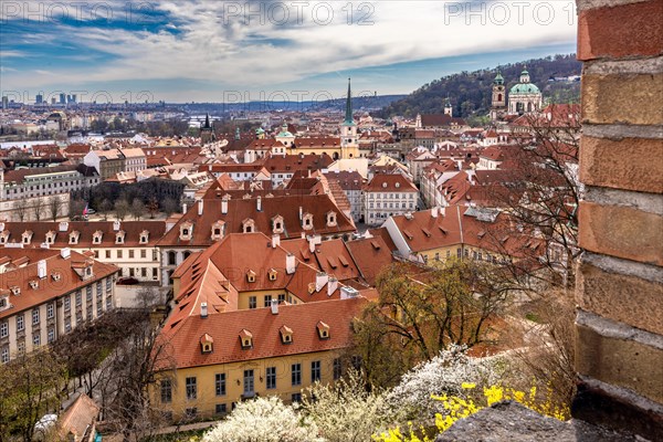 View, Panorama, Old Town, Roofs, Church, Cathedral, Cathedral, Sightseeing, Sightseeing, St Vitus Cathedral, Prague Castle, Prague, Czech Republic, Europe