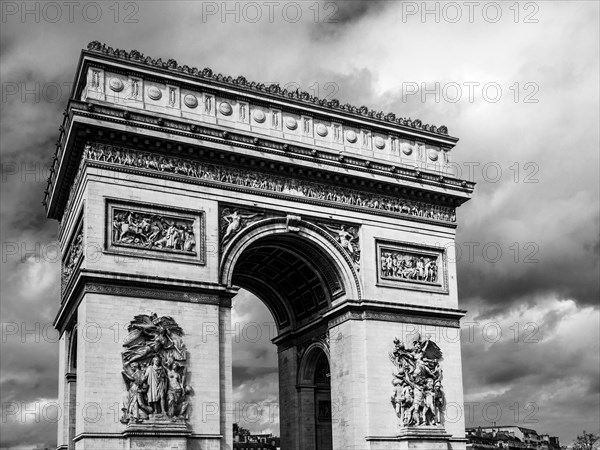 Paris. Arc de Triomphe on Charles de Gaulle square, Ile de France, France, Europe