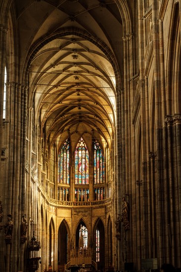 Excursion, trip, church, cathedral, cathedral, Prague Castle, St Vitus Cathedral, interior view, Prague, Czech Republic, Europe