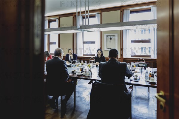 (L-R) Annalena Baerbock (Alliance 90/The Greens), Federal Foreign Minister, meets Ayman Safadi, Foreign Minister of Jordan, for talks in Berlin, 16 April 2024 / Photographed on behalf of the Federal Foreign Office