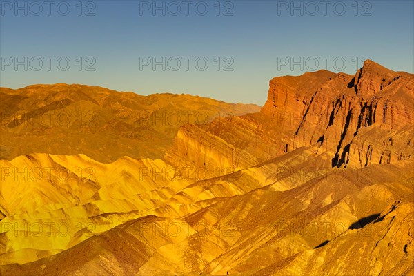 Zabriskie Point at sunrise, Death Valley National Park, California, USA, Death Valley National Park, California, USA, North America