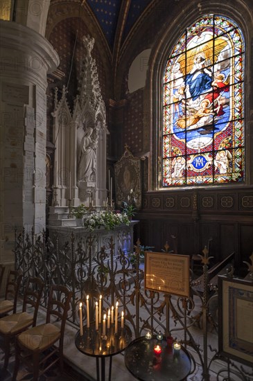Marian altar in the Eglise Notre Dame de Bon Port, 1646, Les Sables-d'Olonne, Vandee, France, Europe