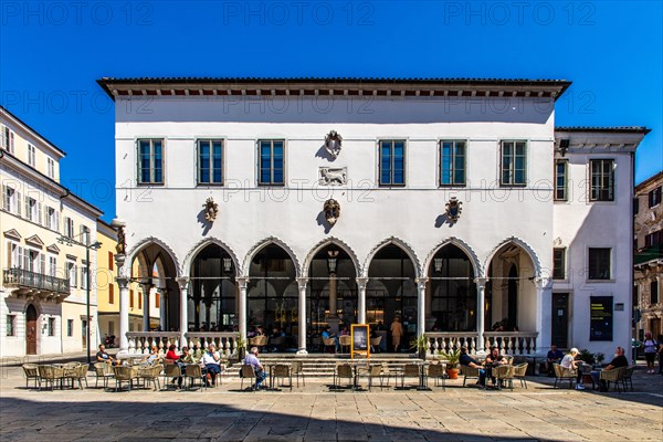 Loggia on Titov trg square, harbour town of Koper on the Adriatic coast, Slovenia, Koper, Slovenia, Europe