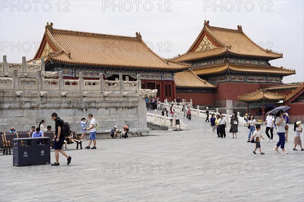 China, Beijing, Forbidden City, UNESCO World Heritage Site, tourists explore the extensive grounds of an ancient Chinese palace, Forbidden City (Palace Museum) in Beijing, China, Asia