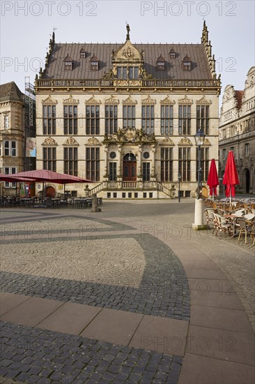 Chamber of Industry and Commerce, IHK for Bremen and Bremerhaven in Schuetting on Bremen Market Square in Bremen, Hanseatic City, Federal State of Bremen, Germany, Europe