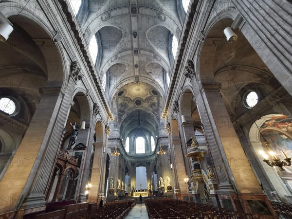 Paris 6e arrondissement. Inside the church of Saint-Sulpice, Ile de France, France, Europe