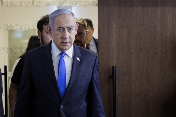 Benjamin Netanyahu, Prime Minister of the State of Israel, arrives for talks with Annalena Baerbock (Alliance 90/The Greens), Federal Foreign Minister, in Jerusalem, 17 April 2024. Photographed on behalf of the Federal Foreign Office