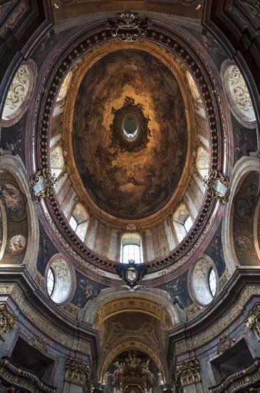 Domed vault of the Rectorate Church of St Peter, completed in 1733, Vienna, Austria, Europe