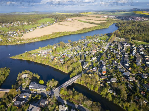 The Malter Dam is a dam built between 1908 and 1913 in the Free State of Saxony near the town of Malter, which impounds the middle reaches of the Rote Weisseritz. The dam is a curved gravity dam made of quarrystone masonry according to the Intze principle. The local road from Malter to Seifersdorf runs over the dam wall, Malter, Saxony, Germany, Europe