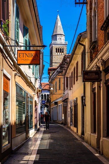 Old town with Assumption Cathedral, harbour town of Koper on the Adriatic coast, Slovenia, Koper, Slovenia, Europe