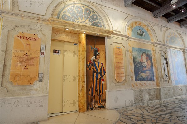 Painting on a wall, Le Petit Louvre, Avignon, Vaucluse, Provence-Alpes-Cote d'Azur, South of France, France, Europe