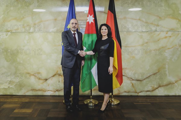 (R-L) Annalena Baerbock (Alliance 90/The Greens), Federal Foreign Minister, meets Ayman Safadi, Foreign Minister of Jordan, for talks in Berlin, 16 April 2024 / Photographed on behalf of the Federal Foreign Office