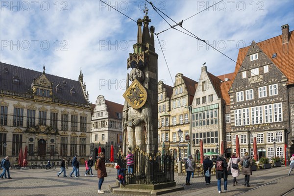 Bremen Roland, Roland statue on the market square, Hanseatic City of Bremen, Germany, Europe