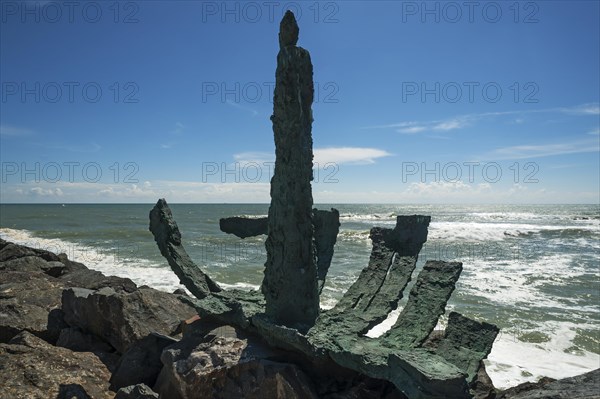 Sculpture by the artist La Dame de Bourgenay at the Port Bourgenay marina in Talmont St Hilaire, Vandee, France, Europe