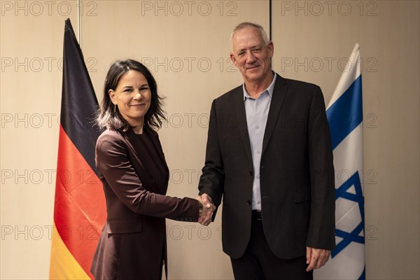 Annalena Baerbock (Alliance 90/The Greens), Federal Foreign Minister, photographed during a conversation with Benjamin Gantz, Minister and Member of the War Cabinet of the State of Israel, in Tel Aviv, 17 April 2024. Photographed on behalf of the Federal Foreign Office