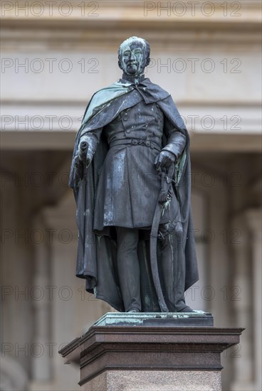 Duke Friedrich Monument in front of Ludwigslust Palace in the palace park, Ludwigslust, Mecklenburg-Vorpommern, Germany, Europe