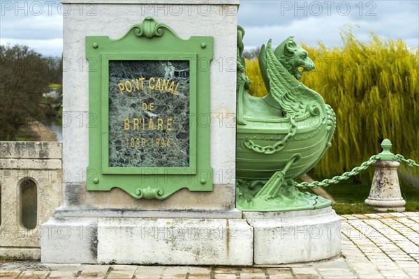 Briare, Canal bridge built by Gustave Eiffel, lateral canal to the Loire above the Loire river, Loiret department, Centre-Val de Loire, France, Europe