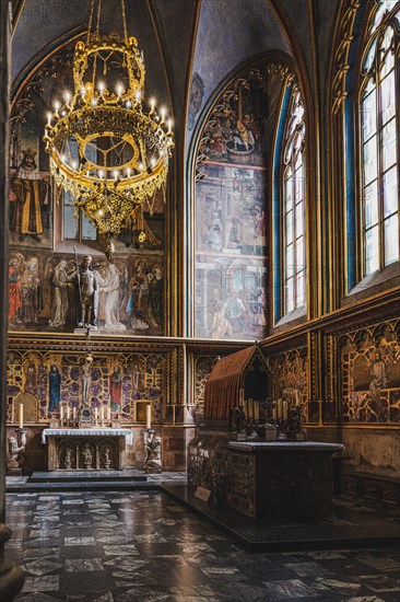 St Vitus Cathedral, cathedral, cathedral, church building, interior view, holy, figures, painting, Prague, Czech Republic, Europe