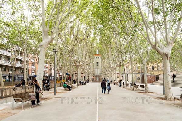 Superblock or Superilla Hostafrancs, area of the city in Barcelona, Spain, which is highly restricted for cars, Europe
