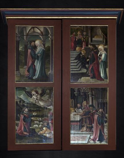 Winged altar, around 1517, on a black background, St Martin, Tauberbischofsheim, Baden-Wuerttemberg, Germany, Europe