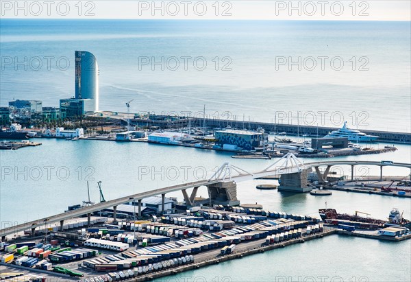 Container port in Barcelona, Spain, Europe