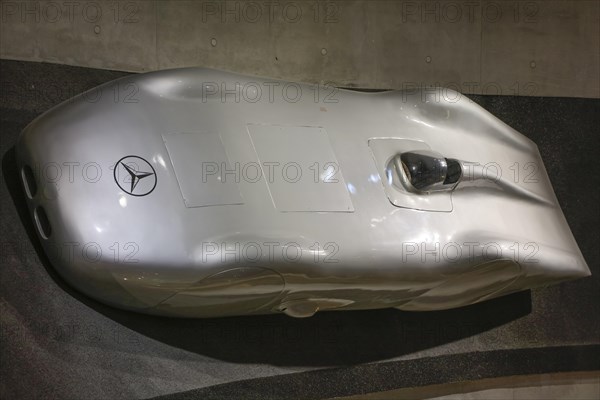 Mercedes-Benz W 125 twelve-cylinder record-breaking car from 1938, Mercedes-Benz Museum, Stuttgart, Baden-Wuerttemberg, Germany, Europe