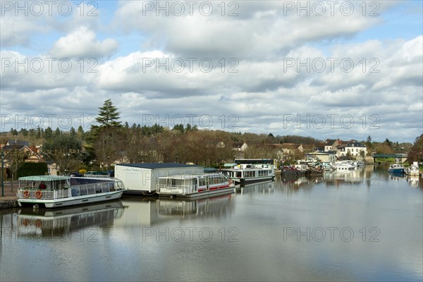 Briare, Marina near Canal bridge, Loiret department, Centre-Val de Loire, France, Europe