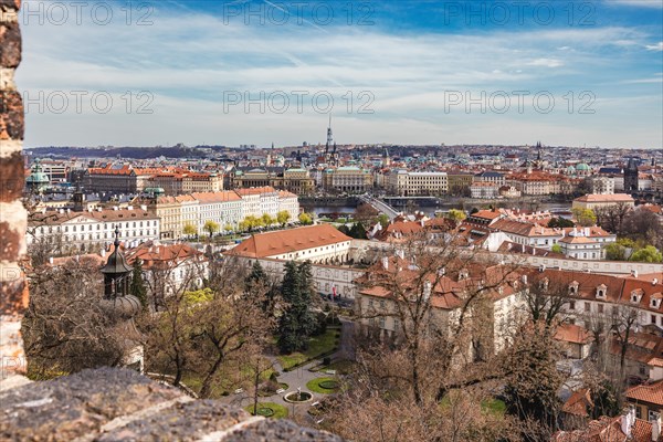 View, City view, Old town, Roofs, Church, Cathedral, Cathedral, Sightseeing, City tour, Vltava, St Vitus Cathedral, Prague Castle, Prague, Czech Republic, Europe