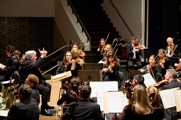 Farewell concert by Professor Mathias Breitschaft with the Rheinische Philharmonie State Orchestra in the Rhein-Mosel-HalleMusik-Institut Koblenz, Rhineland-Palatinate, Germany, Europe