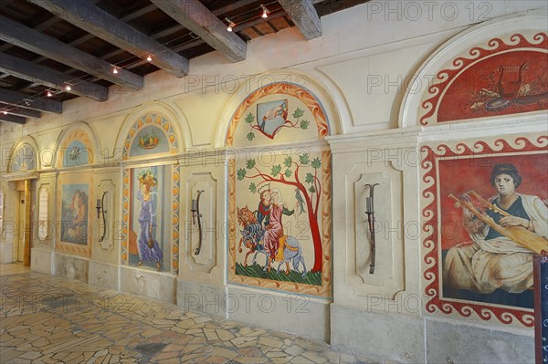 Painting on a wall, Le Petit Louvre, Avignon, Vaucluse, Provence-Alpes-Cote d'Azur, South of France, France, Europe