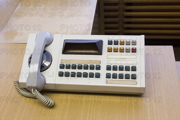 Stasi Museum in the former MfS buildinge.telephone system in the antechamber of the former head of the Ministry for State Security, MfS, Erich Mielke.the exhibition in the Stasi Museum provides information about the role of the GDR secret police, its strategies and victims, 17 Jan 2015., Berlin, Berlin, Germany, Europe