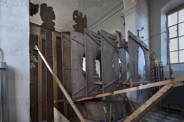 Structure of the Holy Sepulchre seen from behind, St Bartholomew's Church, Kleineibstadt, Lower Franconia, Bavaria, Germany, Europe