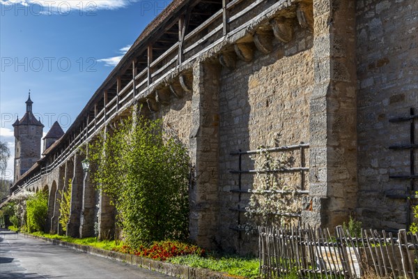 Klingentorbastei, historic town wall, Rothenburg ob der Tauber, Middle Franconia, Bavaria, Germany, Europe