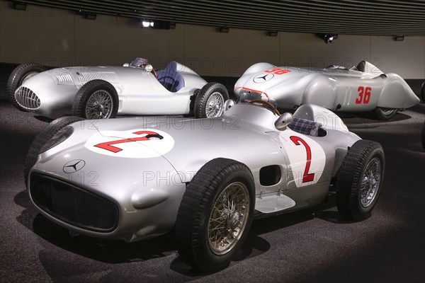 Mercedes-Benz 2, 5-litre W 196 R racing car, Mercedes-Benz Museum, Stuttgart, Baden-Wuerttemberg, Germany, Europe