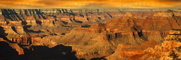 View from Cape Royal at sunrise, North Rim, Grand Canyon National Park, Arizona, United States, USA, Grand Canyon, Arizona, USA, North America
