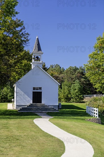 Saugatuck, Michigan, The Gibson Church, a small country church that was moved in 2010 to the Felt Estate. It is now called the Chapel at Shore Acres. The Estate includes a summer home built for Dorr and Agnes Felt in the 1920s. The mansion and grounds are now used for special events