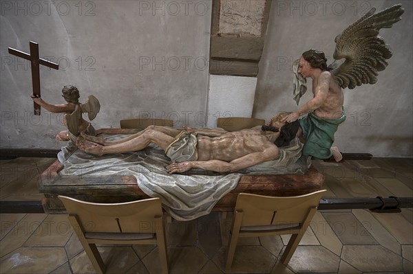 Life-size processional figures, 350-year-old processional figure in St Michael's Church, Neunkirchen am Brand, Middle Franconia, Bavaria, Germany, Europe