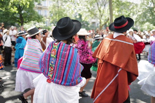 Beautiful colours and dance during the Carnival of Cultures. Berlin, Germany, Europe