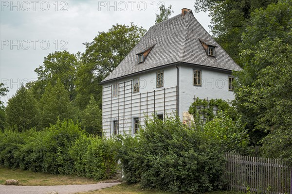 Goethe's Garden House in the Park on the Ilm, part of the UNESCO World Heritage Site in Weimar, Thuringia, Germany, since 1998, state 13 August 2020, Europe