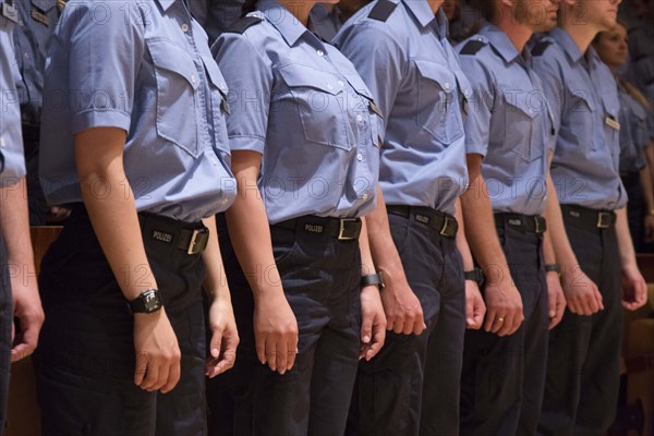 Assembly for the swearing-in of 639 young Berlin police officers, Berlin, 02 July 2015, Berlin, Berlin, Germany, Europe