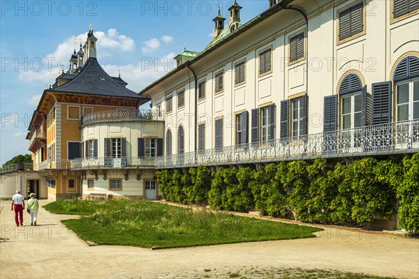 Pillnitz Castle on the Elbe in Pillnitz, Dresden, Saxony, Germany, for editorial use only, Europe