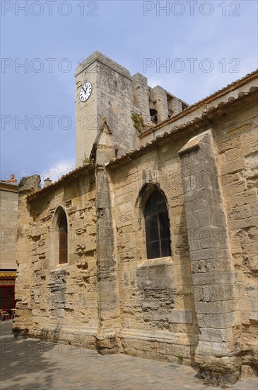 Church of Notre Dame des Sablons, Aigues-Mortes, Camargue, Gard, Languedoc-Roussillon, South of France, France, Europe