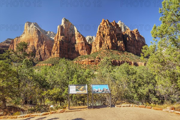 Court of Patriarchs, Zion National Park, Colorado Plateau, Utah, USA, Zion National Park, Utah, USA, North America