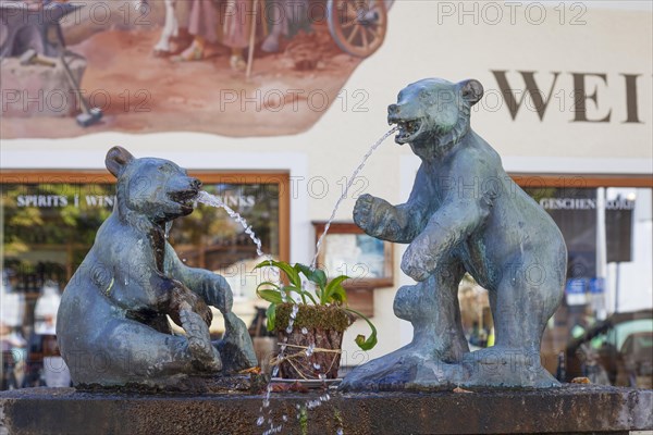 Baerenbrunnen, Garmisch district, Garmisch-Partenkirchen, Werdenfelser Land, Upper Bavaria, Bavaria, Germany, Europe