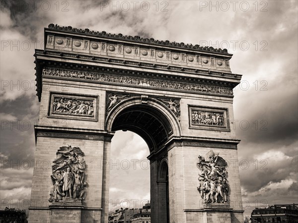 Paris. Arc de Triomphe on Charles de Gaulle square, Ile de France, France, Europe