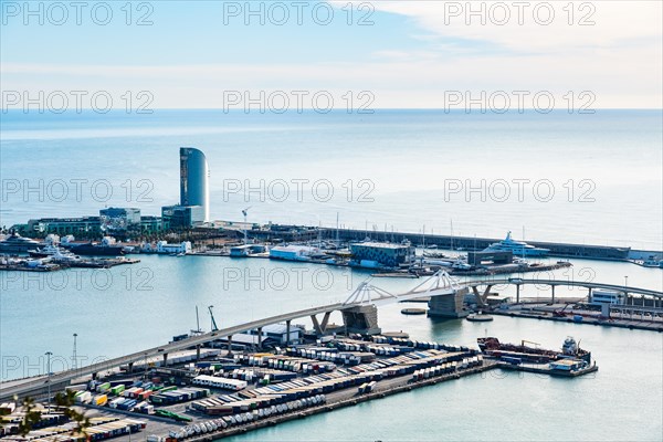 Container port in Barcelona, Spain, Europe