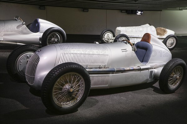 Mercedes-Benz 750-kg racing car W 25 Silver Arrow from 1934, Mercedes-Benz Museum, Stuttgart, Baden-Wuerttemberg, Germany, Europe