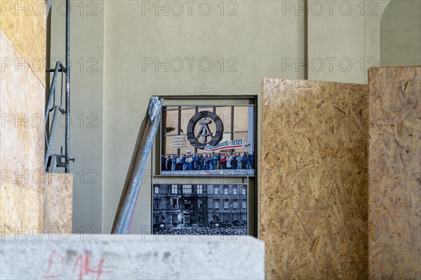 Damage to the building, construction site of the newly built Humboldt Forum, Berlin, Germany, Europe